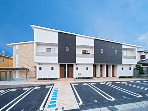 重量鉄骨ブレース構造　2階建1LDK 3戸 2LDK 3戸 / オーナー住戸併用集合住宅