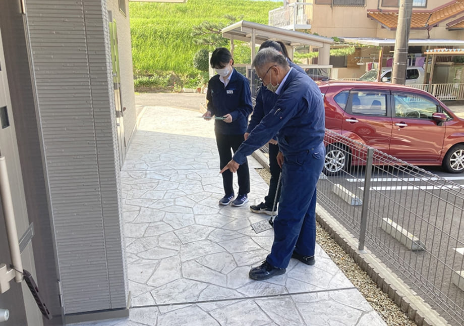 スタンプコンクリート検査※ひび割れ